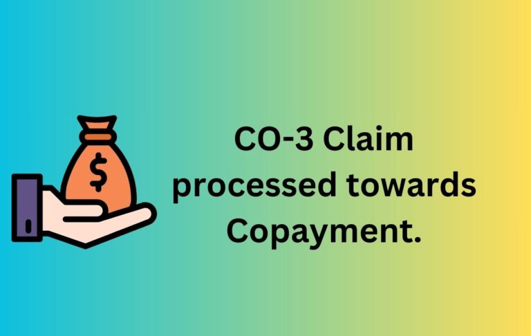 CO-3 Claim processed towards Copayment.