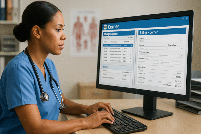 Cerner Charge Capture & Billing Specialist at work