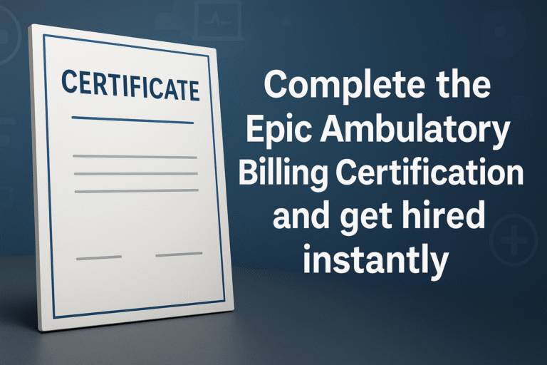Complete the Epic Ambulatory Billing Certification and get hired instantly.